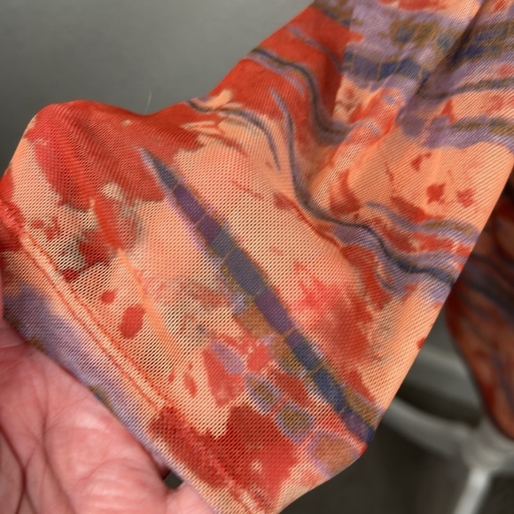 Wild Fable Boho Rust & Brown Sheer Button Down Long Sleeve Dress Size Large - Picture 3 of 6